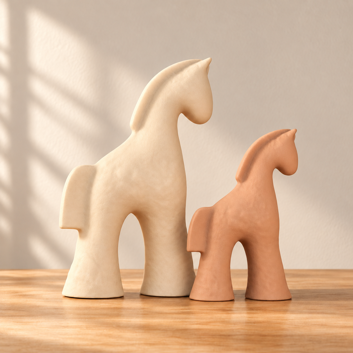 Minimalist Abstract Horse Figurine Set