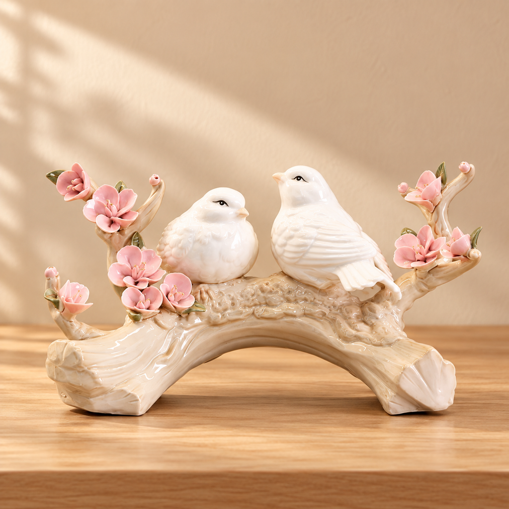 White Bird & Blossom Figurine