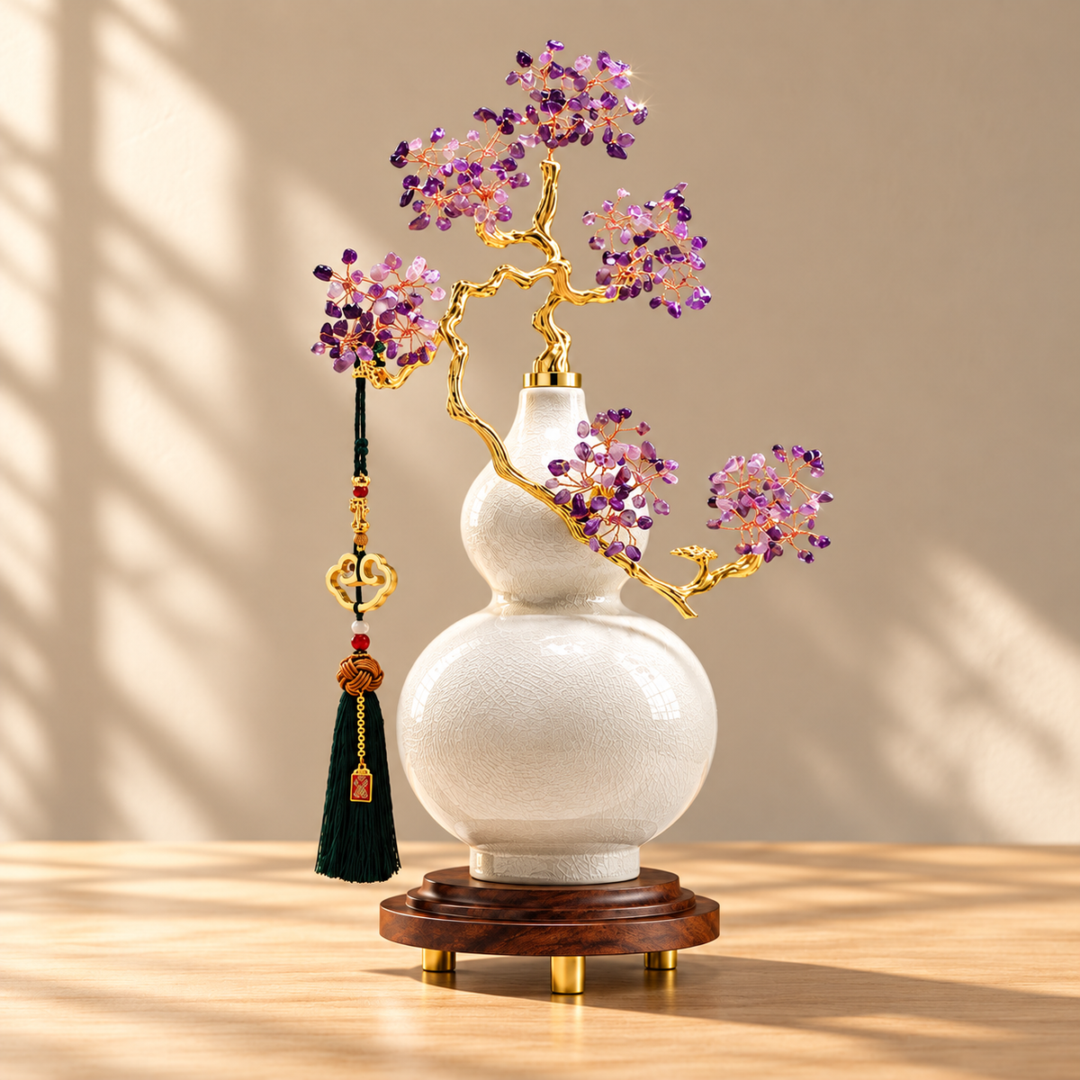 Purple Crystal Tree Gourd Ornament
