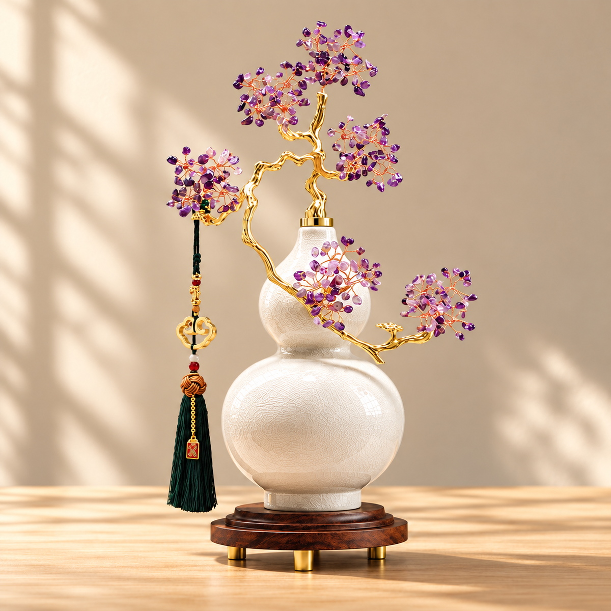 Purple Crystal Tree Gourd Ornament