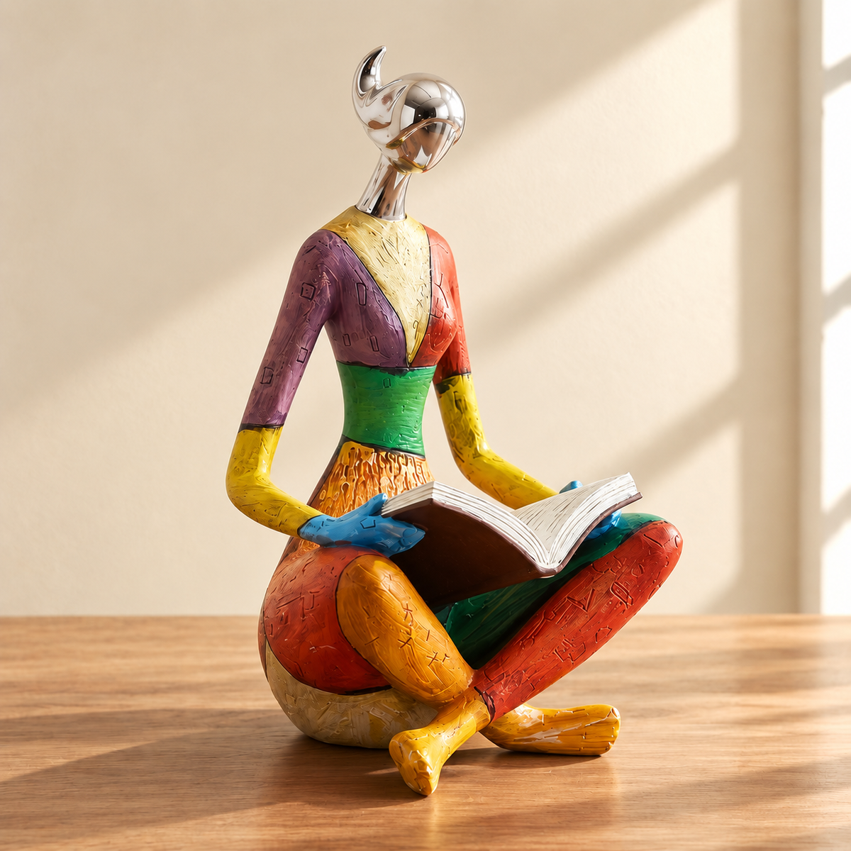 Colorful Abstract Reading Figurine