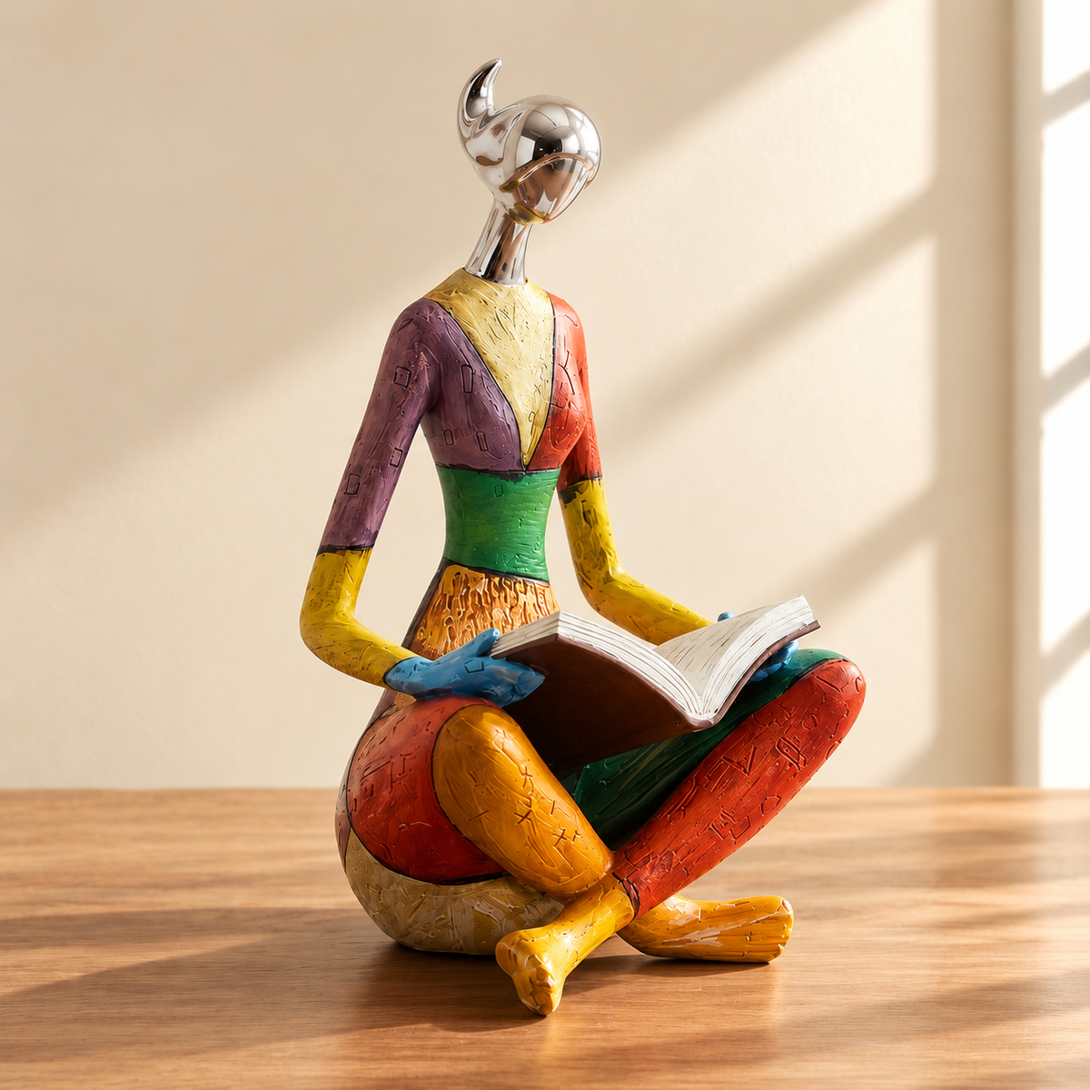 Colorful Abstract Reading Figurine